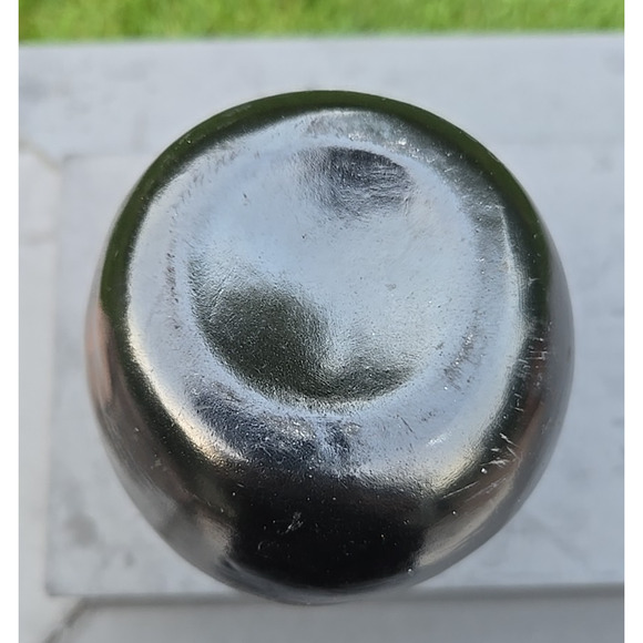 Rigoberto Mateos Pottery Blackware Polished Vase Jar 5.75" Carved Design Signed - Picture 7 of 12